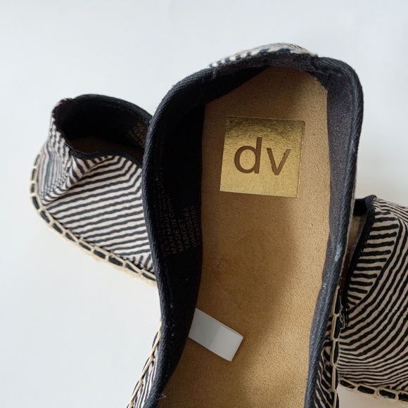 DOLCE VITA Black Stripe Espadrille Flats Size 9.5 - Picture 5 of 6